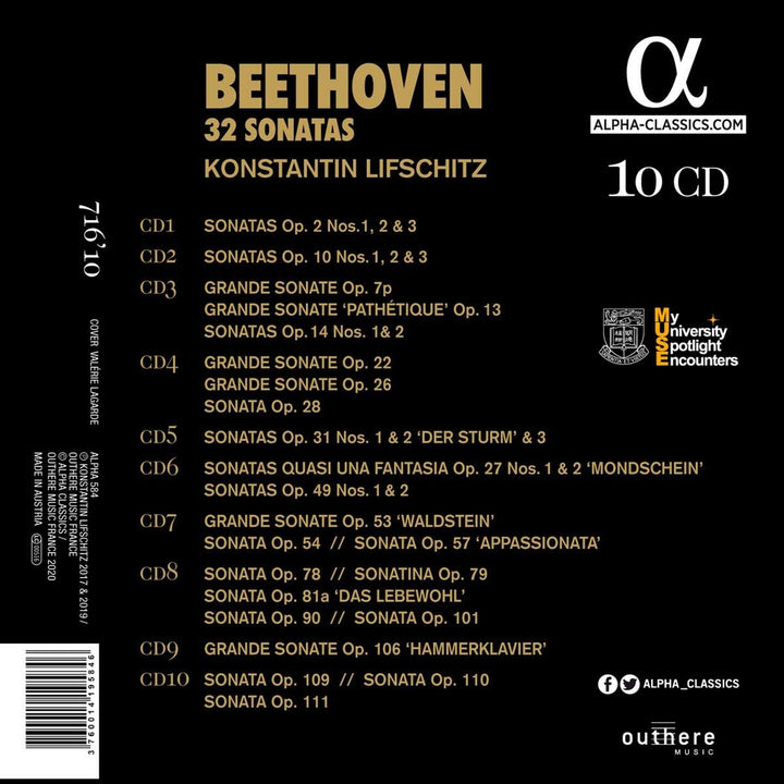 Beethoven: 32 Sonaten (GA), Audio-CD