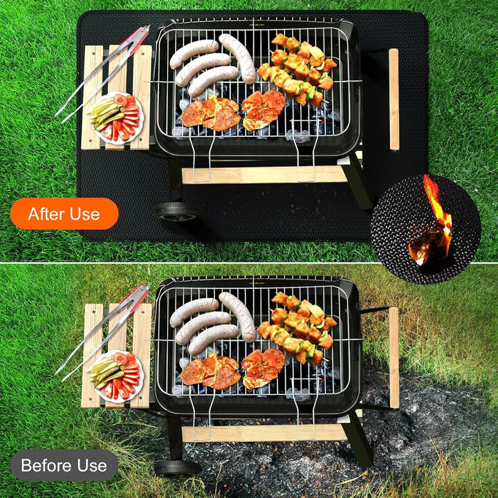 Feuerfeste Unterlage | 100 * 150cm Faltbare Hitzeschutzmatte | Bodenschutzmatte | Grillmatten | Bode