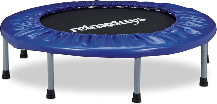 Relaxdays Trampolin faltbar, Indoor, Fitness H x B x T: 22 x 95 x 95 cm, Maximalbelastung 100 kg, bl