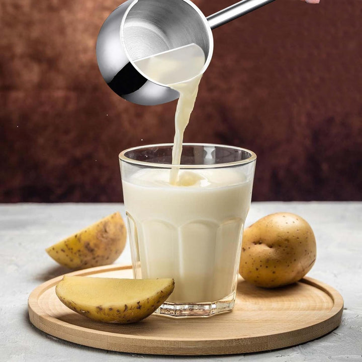 Mini Topf Milchpfanne mit Langem Griff, 300ml Kaffeekanne Butterwärmer mit Ausgiesser, Edelstahl Ind