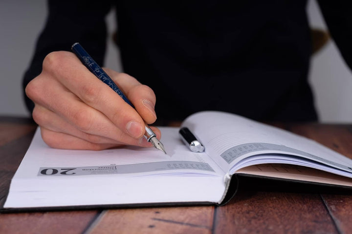 Hörner TERRA- Hochwertiger Füllfederhalter Blau I Premium Geschenkbox I Tinte in Schwarz I Luxus Des