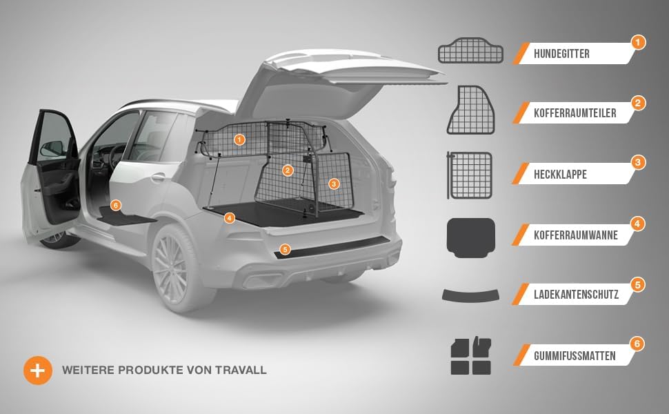 Travall Guard Hundegitter Kompatibel Mit Volkswagen Sharan und SEAT Alhambra (Ab 2010) TDG1310 - Mas