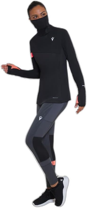 Macron Damen Run FCC Blondie High Neck Top Woman Blk/Ncor Laufshirt M Schwarz, M Schwarz