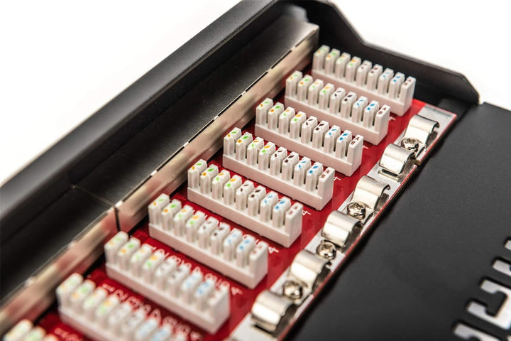 DIGITUS Cat-6A Patchpanel - 12 Ports - RJ45-Buchsen - 10-Zoll Rack-Mount 1HE - LSA Verteilerfeld - G