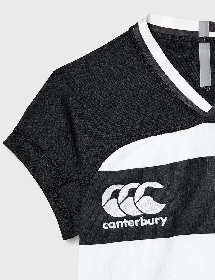 Canterbury Damen Vapodri Evader Hooped Rugby Trikot, 38 Schwarz / Weiß