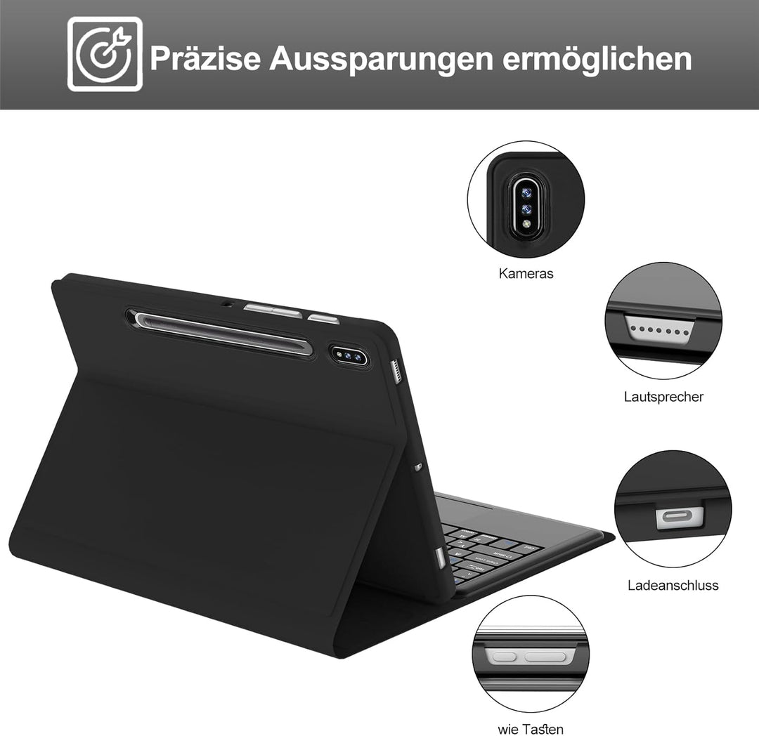 IVEOPPE Tastatur für Lenovo Tab P12 Pro, Hülle mit Tastatur für Lenovo P12 12.7" 2023, Magnetische K