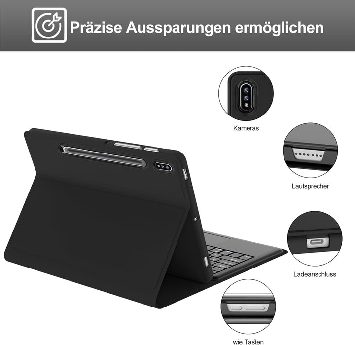 IVEOPPE Tastatur für Lenovo Tab P12 Pro, Hülle mit Tastatur für Lenovo P12 12.7" 2023, Magnetische K