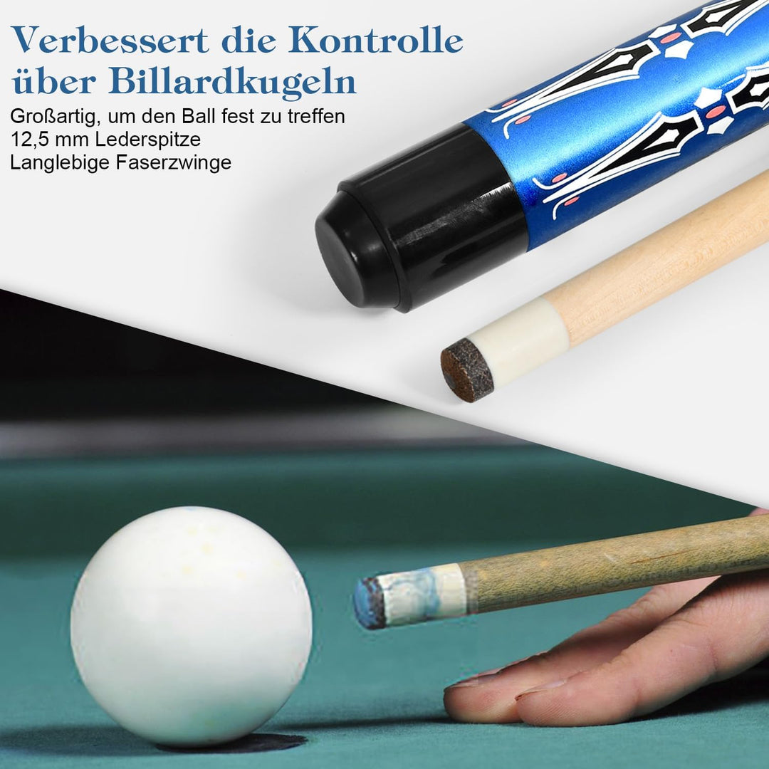 Pool Queue, Billard Queue Satz 2, Pool Queues Pool 58" Queue Stöcke,Billardqueue mit Edelstahl Gelen