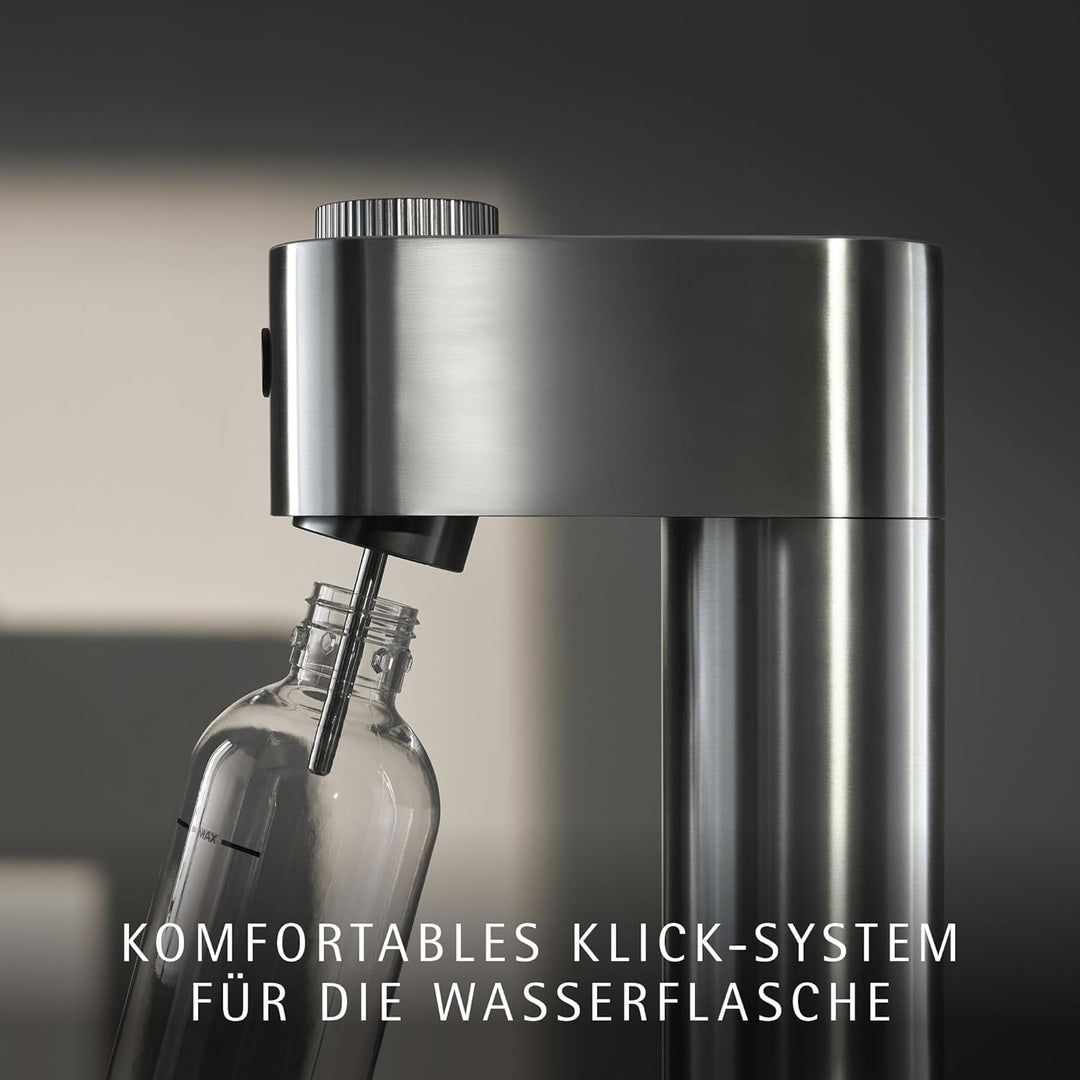 WMF Element One Wassersprudler – vollautomatische Edelstahl Sprudelmaschine mit 3 Graden, platzspare