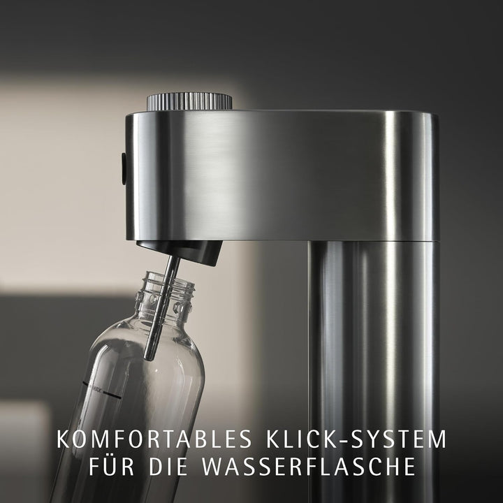WMF Element One Wassersprudler – vollautomatische Edelstahl Sprudelmaschine mit 3 Graden, platzspare