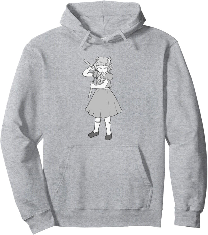 Nunchaku Girl - Clementine - Punk Goth Horror Fan Pullover Hoodie