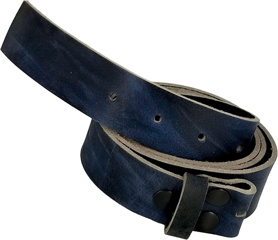 Wolfszeit Wechselgürtel BORGIN für Buckels und Schnalle aus Büffelleder 70 Blau Used, 70 Blau Used