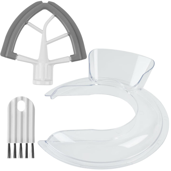 Pouring Shield und Silikon-Paddelmixer, flacher Schlägel für KitchenAid Kippkopf, Standmixer, 4,5 &