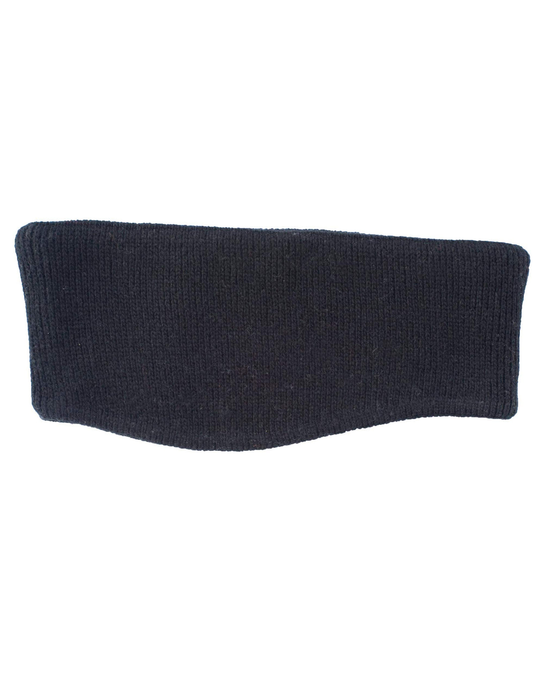 FosterNatur, Merino Stirnband mit Ohr, 100% Wolle (Baumwollfutter) Schwarz, Schwarz