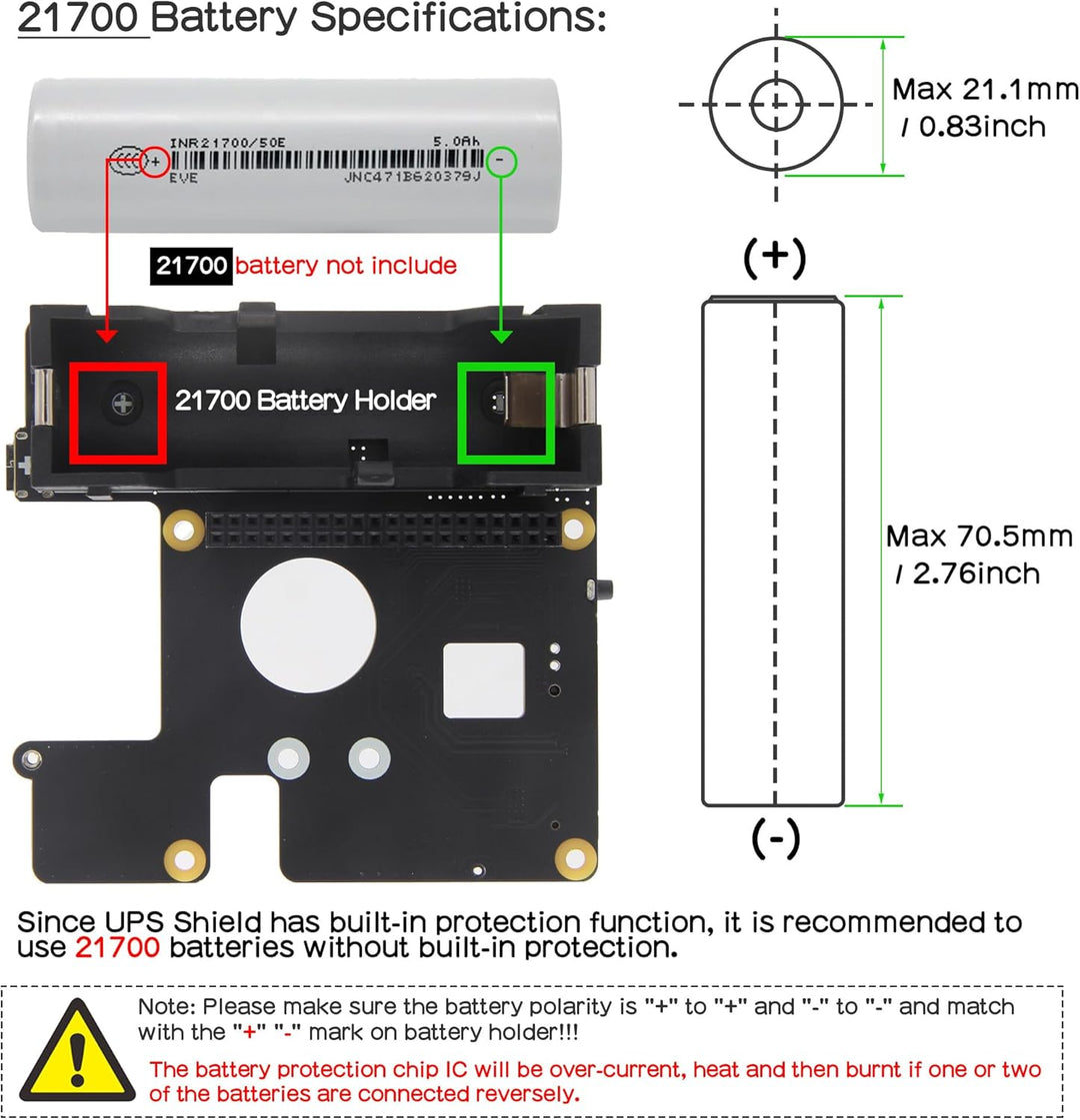 Geekworm X1208 UPS für Raspberry Pi 5 mit NVMe SSD (2280/2242/2230) Erweiterung | 5,1V/5A Ausgang |