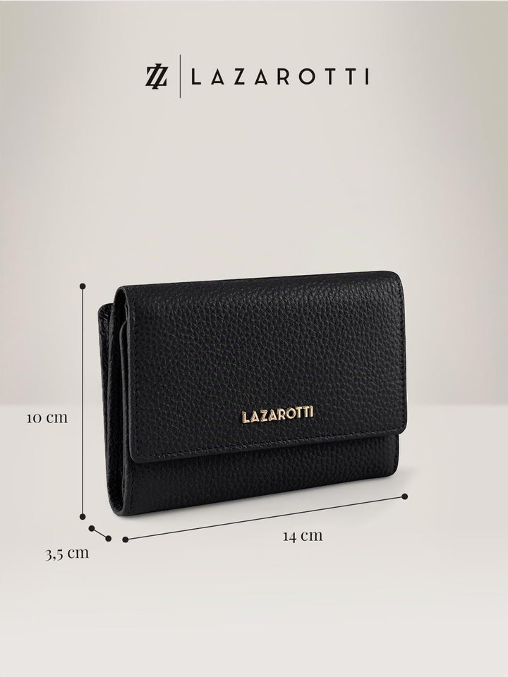 Lazarotti Bologna XL Leder Damen-Geldbörse | grosses Reissverschlussfach, 15 Kartenfächer, RFID-Schu