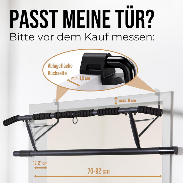 KIANA Sports Klimmzugstange für Türrahmen ohne Bohren & ohne Schrauben | Pull Up Bar Tür bis 150kg |