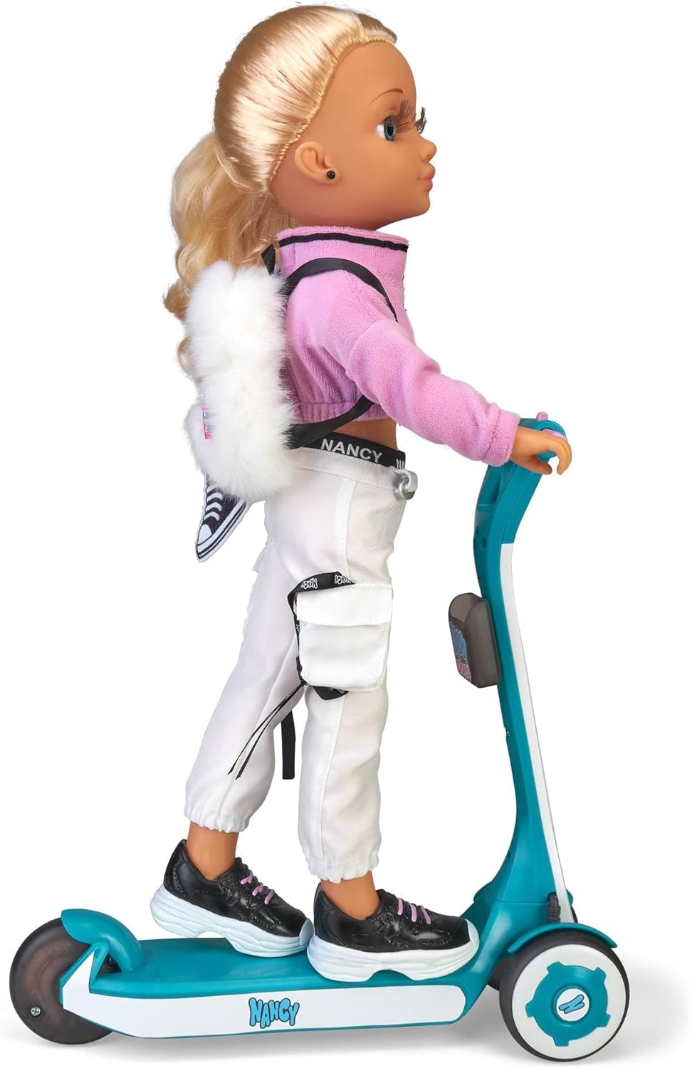 NANCY - Ein Tag Roller, Puppe mit Rollern, hat Lichter auf Räder, sehr kühle Kleidung und Accessoire