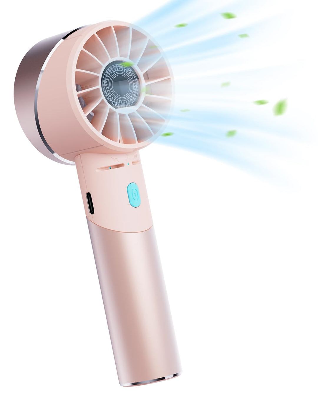 Lepwings Handventilator, Mini Ventilator USB aufladbar mit 4 Geschwindigkeiten, 16 Stunden lange Arb
