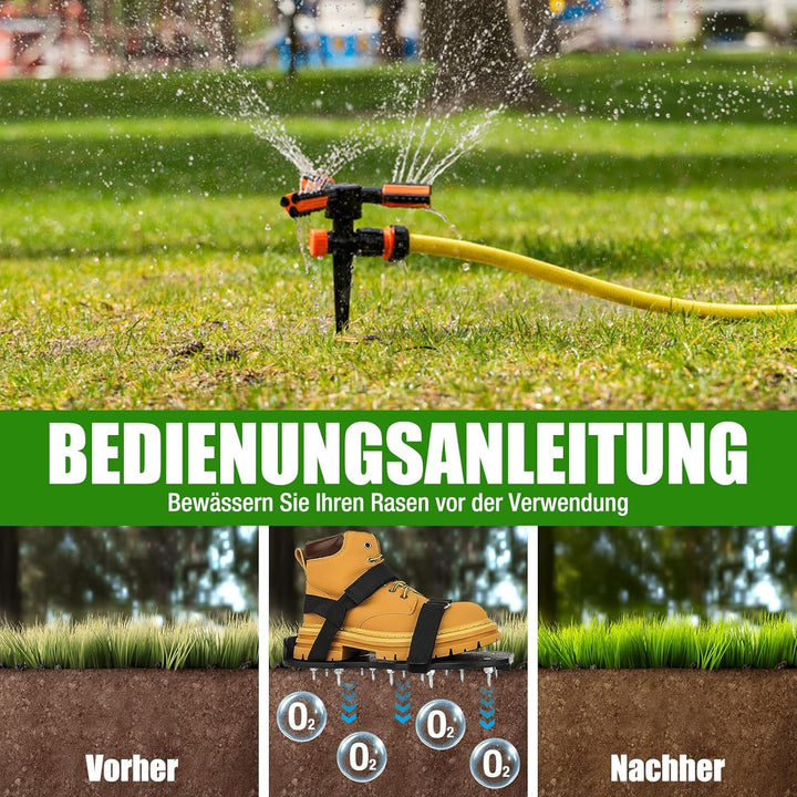 Handvertikutierer Rasenbelüftung Schuhe mit Schaufel und Handschuhen Geliefert, Rasenlüfter Schuhe N