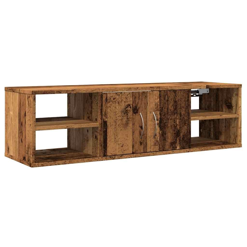 vidaXL Wandschrank Altholz-Optik 101x30x29 cm Holzwerkstoff, Schrank, Wohnzimmerschrank, Lagerschran