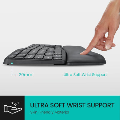 Perixx PERIBOARD-527 Wired Comfort USB Keyboard - Laptop Scissor Keys - Curved Ergo-Lite Design - De