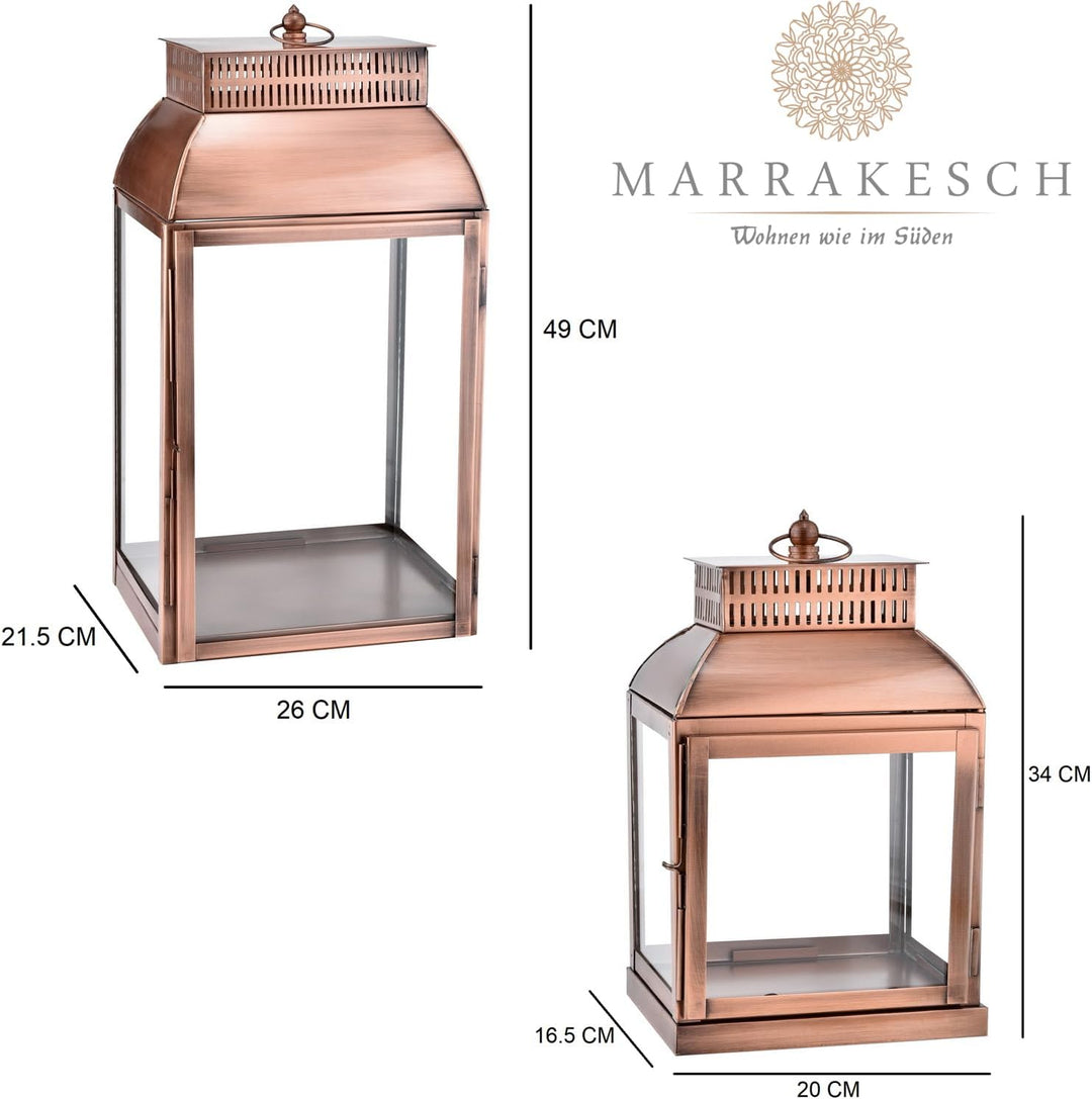 Marrakesch 2er Set Gartenlaterne Laterne 49cm & 34cm | Laternen für Draussen Smilia modern als Garte
