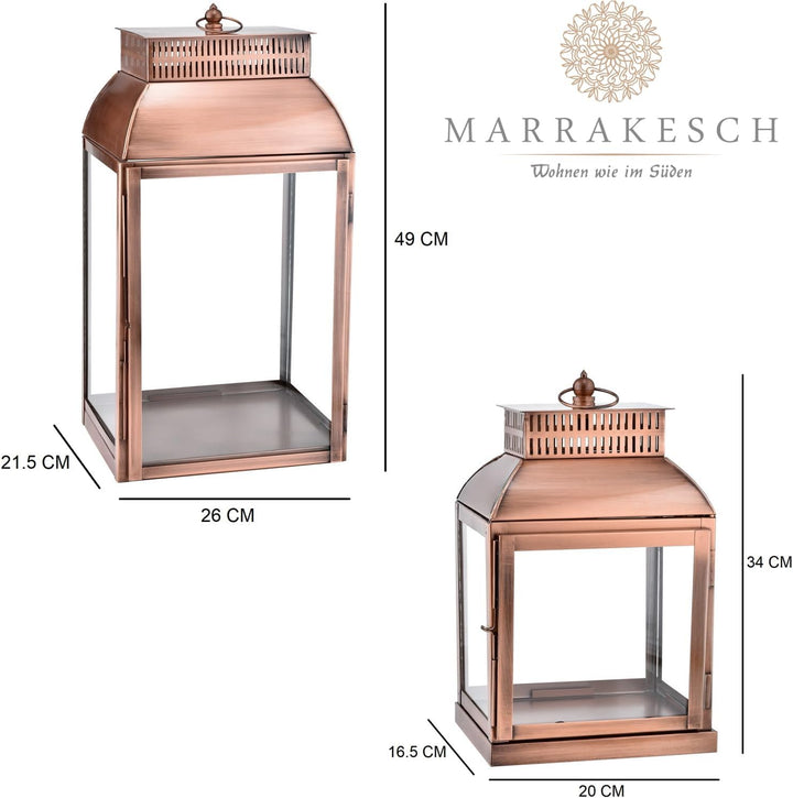 Marrakesch 2er Set Gartenlaterne Laterne 49cm & 34cm | Laternen für Draussen Smilia modern als Garte
