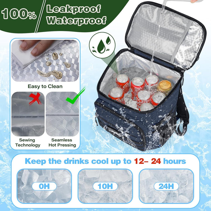 NEWHEY Kühlrucksack 30L Wasserdichtes Isolierter Kühltasche Grosse Kapazität Thermo Picknickrucksack