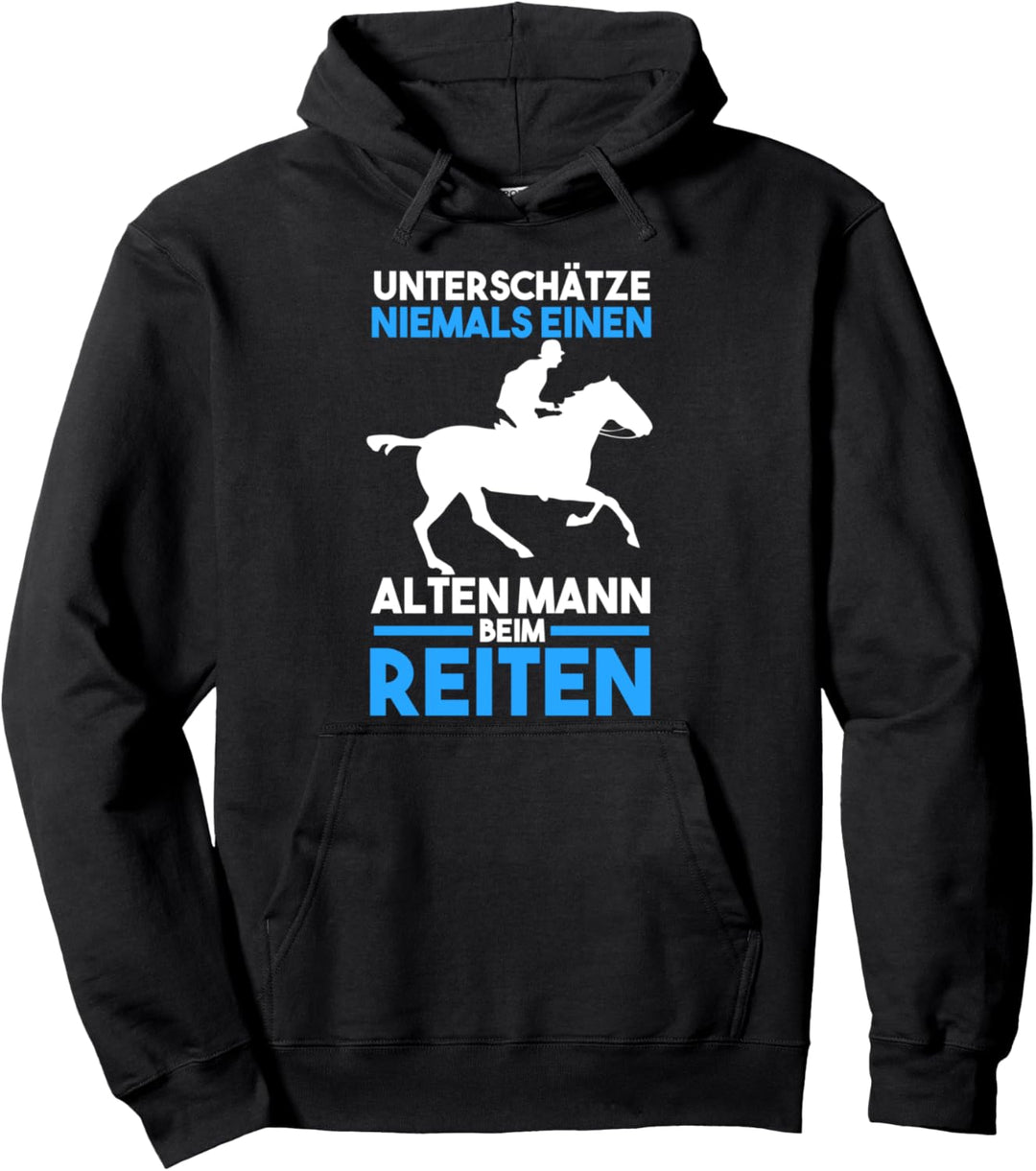 Unterschätzen Sie niemals einen alten Mann während der Fahrt Pullover Hoodie