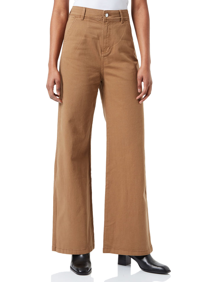 s.Oliver Damen Hose lang Suri Wide Leg 42W / 32L Brown Stretched D, 42W / 32L Brown Stretched D