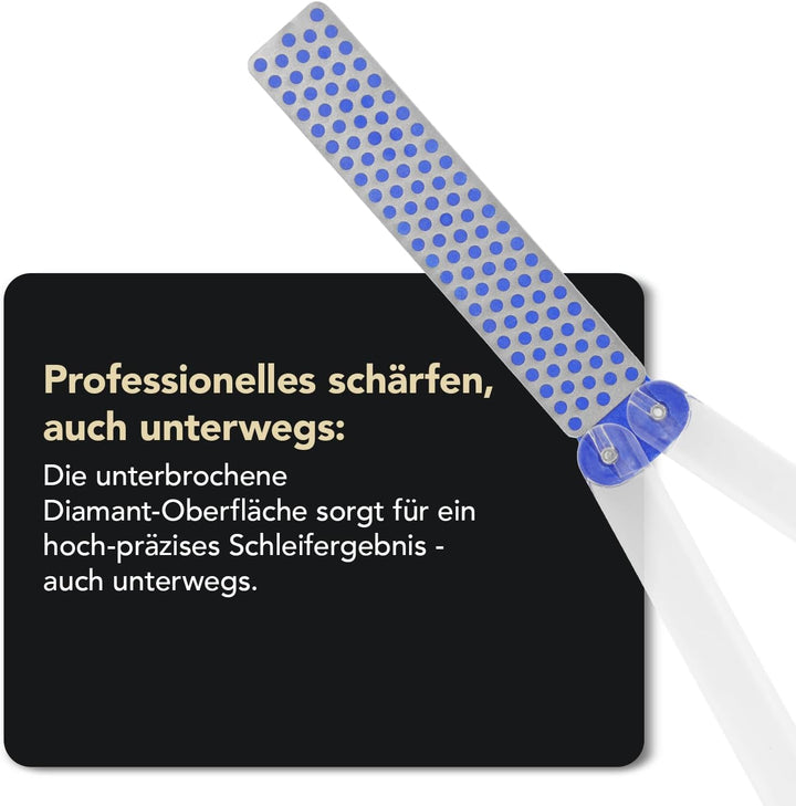 DMT DiaFold Diamantschärfer - doppelseitig - schwarz/extragrob - blau/grob - mit Wasser oder trocken
