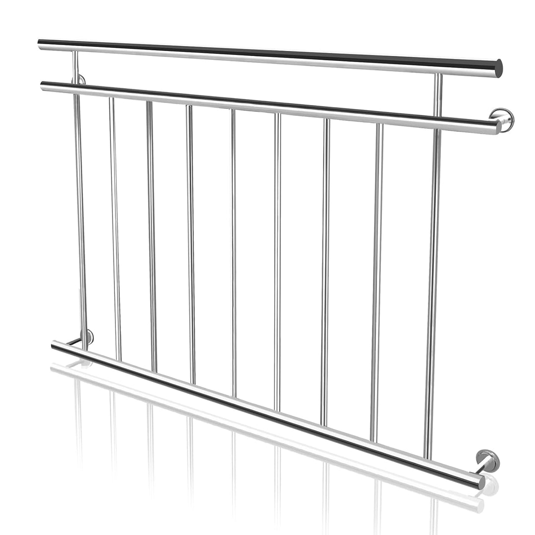 NAIZY Französischer Balkon Geländer Edelstahl Balkongeländer 90cm hoch Treppengeländer Terrassengelä