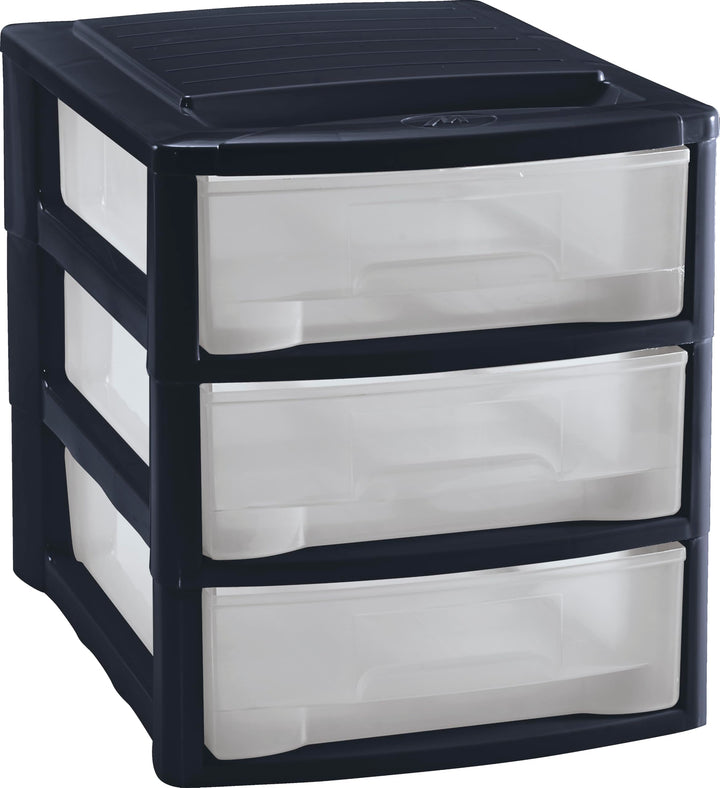 M home by Mazzei Mondex Schubladenbox DIN A4 Box mit 3 Schubladen aus Kunststoff PLS 6131 Organizer