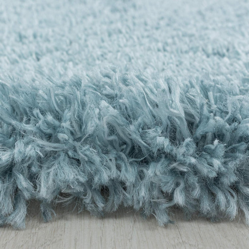 HomebyHome Teppich Wohnzimmer Hochflor Shaggy 50 mm Florhöhe Blau 80x150 cm - Teppich Schlafzimmer L