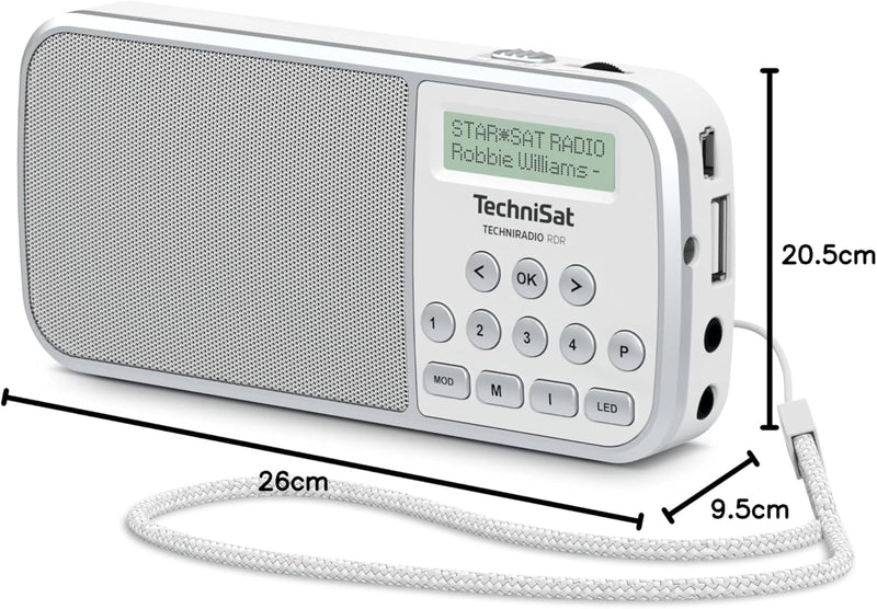 TechniSat TECHNIRADIO RDR – portables DAB+/UKW Radio (LCD-Display, Favoritenspeicher, Direktwahltast