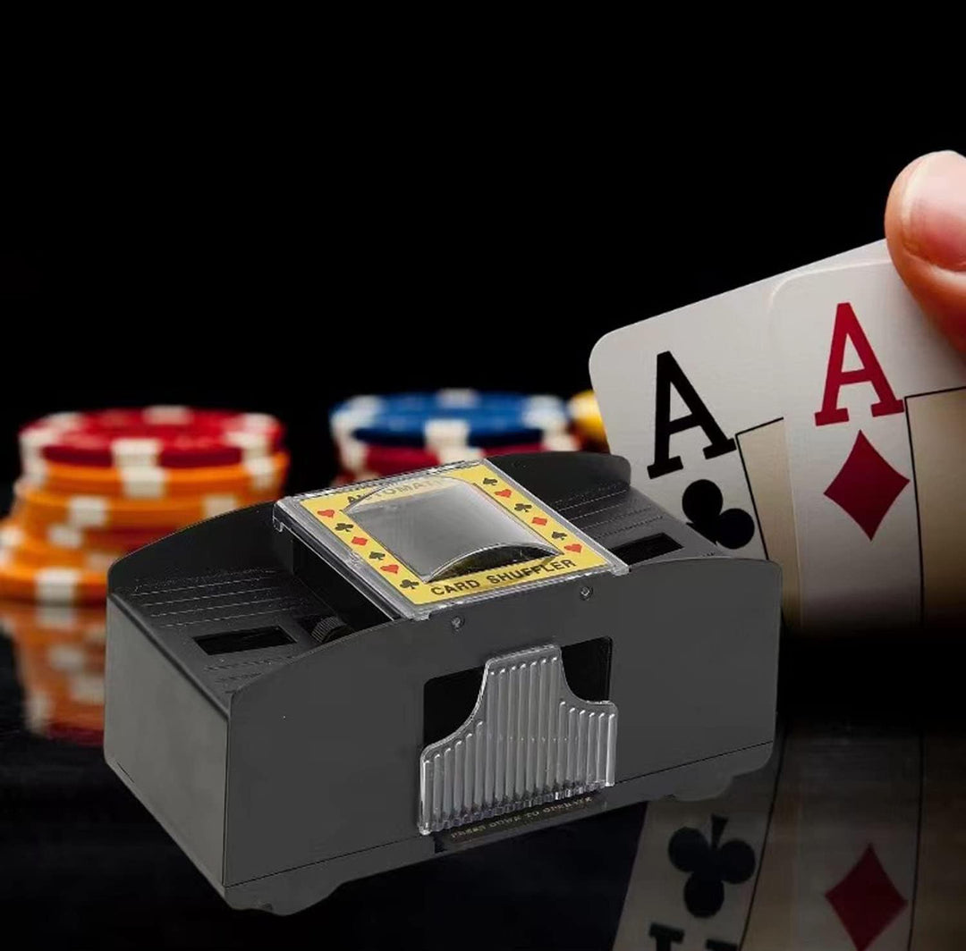 Kartenmischer 2 Deck，Automatischer Mischgerät zum Mischen von Karten, Kartenmischmaschine, batterieb