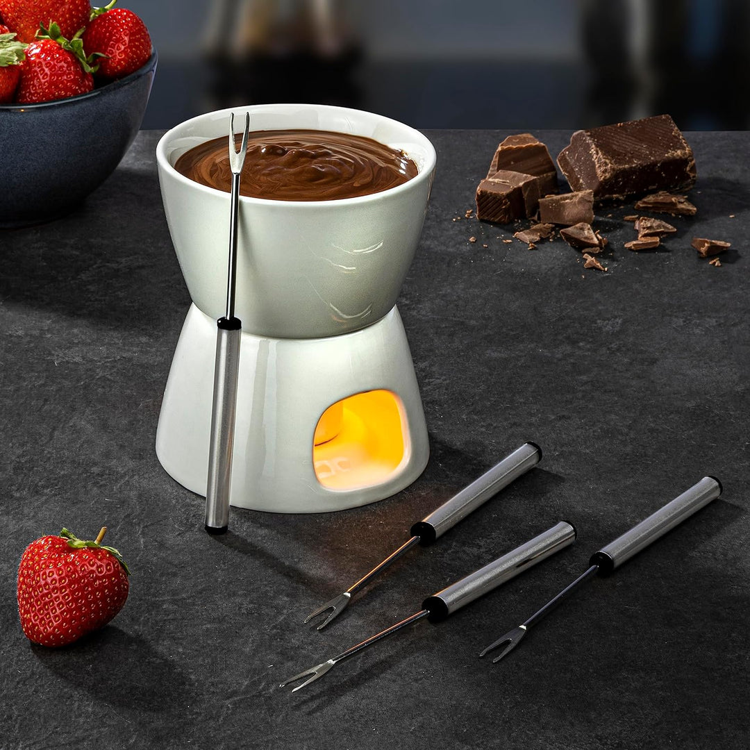 Haushalt International HI Schokoladen-Fondue-Set Schokoladenfondue Schoko- und Käsefonude Käse- Scho
