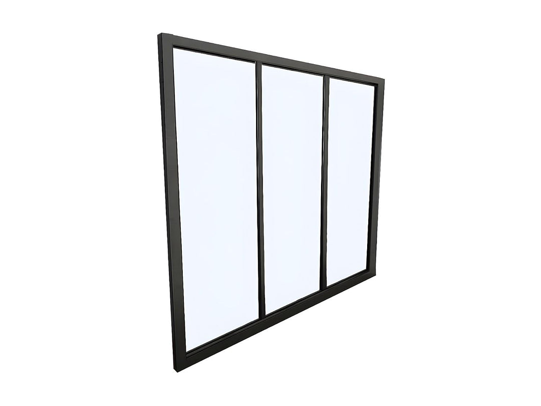 Vente-unique - Atelier-Glaswand - 90 x 105 cm - thermolackiertes Aluminium - Schwarz - Bayview