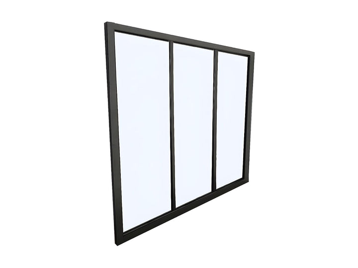 Vente-unique - Atelier-Glaswand - 90 x 105 cm - thermolackiertes Aluminium - Schwarz - Bayview
