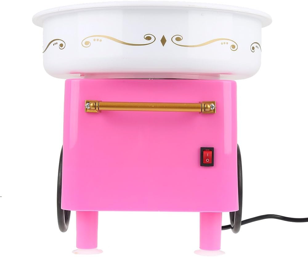 Zuckerwattemaschine Elektro 220V/ 500W, Baumwoll Süssigkeitenmaschine für Zuhause, Rosa, Rosa