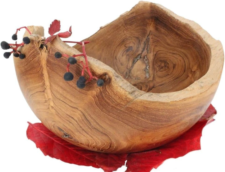 Windalf Früchte & Obstschale MIA 20 cm Natur Holzschale Salatschale Dekoschale Handarbeit aus Wurzel