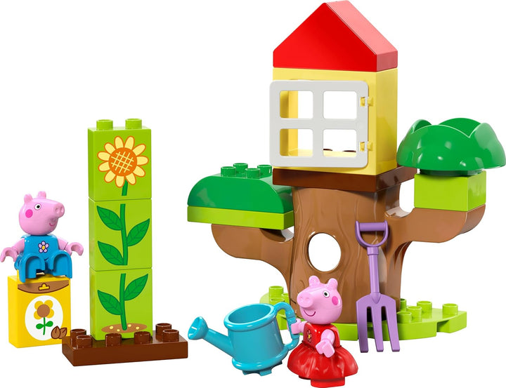 LEGO DUPLO Peppa Wutz Garten mit Baumhaus: Lern-Set für Vorschulkinder zum Bauen und Umbauen mit 2 F