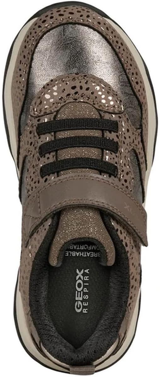 Geox Mädchen J Calco Girl A Sneakers 43 EU Smoke Grey Gold, 43 EU Smoke Grey Gold