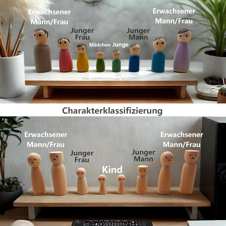 Systembrett Aufstellung Set, Familienbrett Beziehungsbrett aus Holz für Coaching Familienaufstellung