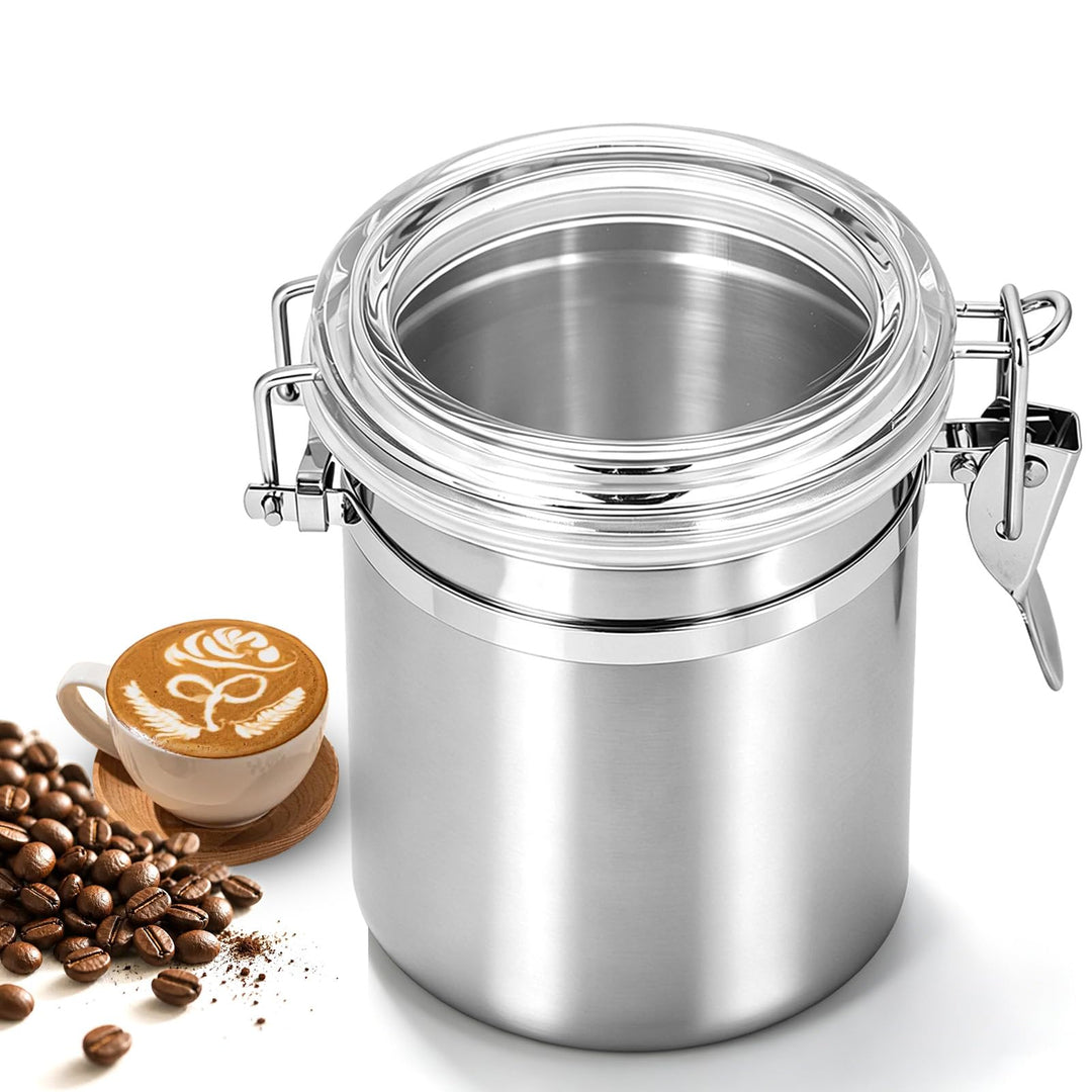700ml Kaffeedose Edelstahl, Luftdichte Kaffeebehälter Mit Messlöffel, Kaffeedosen Set Mit Kalenderra