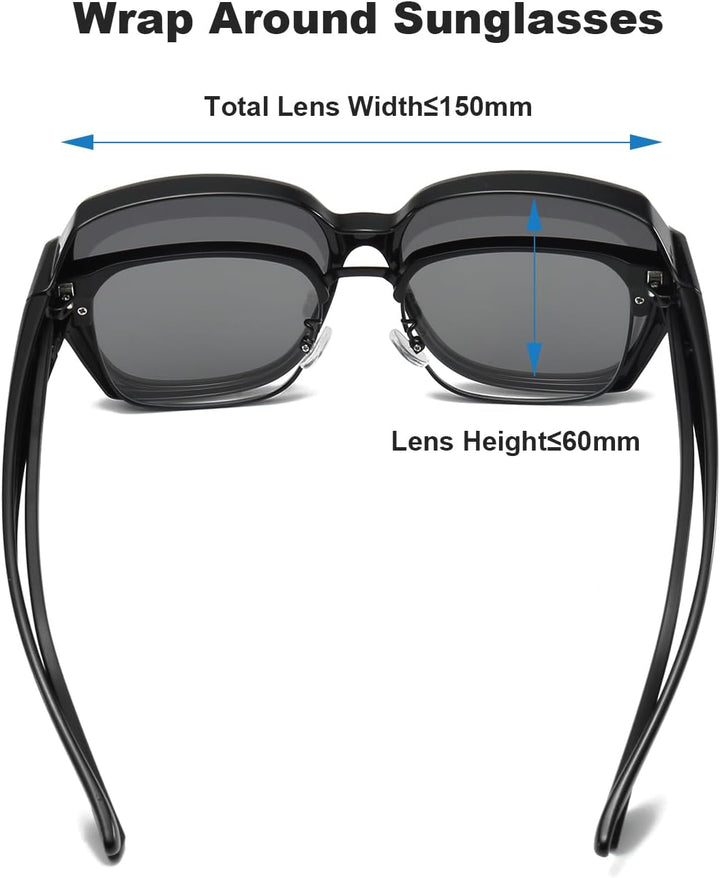 Polarisiert Sonnenbrille Über Normale Brille - Überzieh Sonnenbrille Damen mit UV400 Sonnenüberbrill