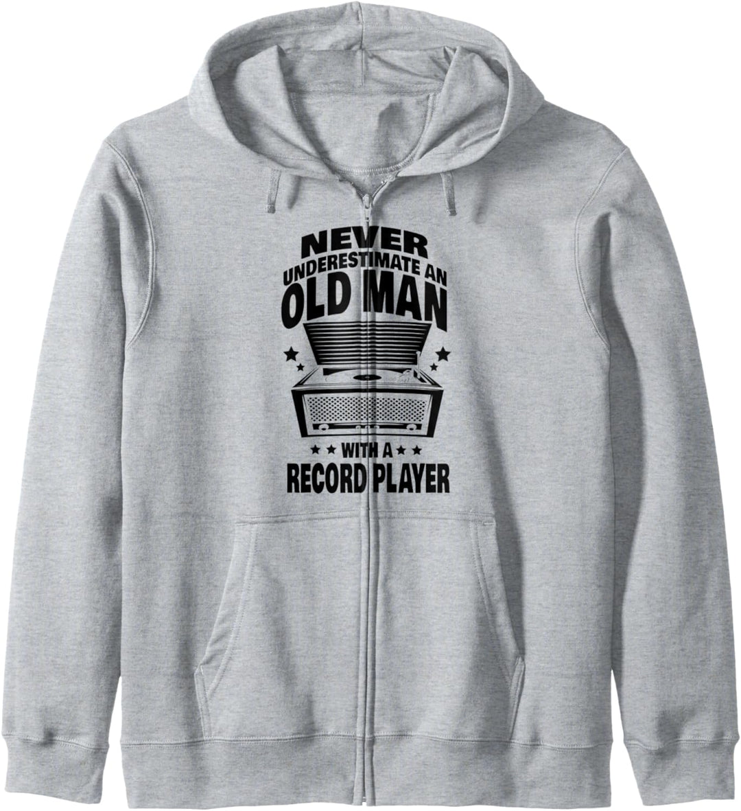 Never Underestimate an Old Man with a Record Player Dad Kapuzenjacke