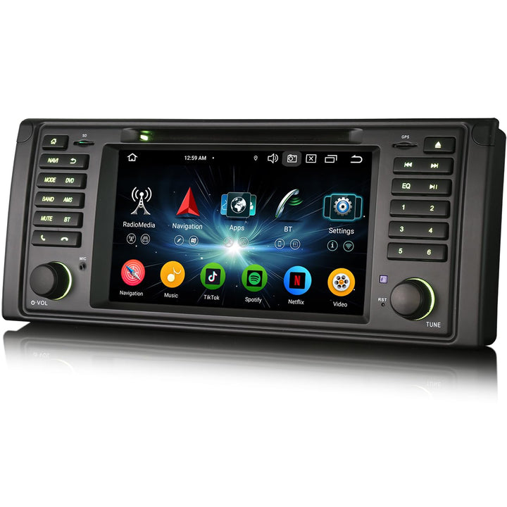 erisin 8-Kern [4G+64G] Android 14 Autoradio für BMW 5er E39 M5 GPS Navi Carplay Android Auto DSP Blu
