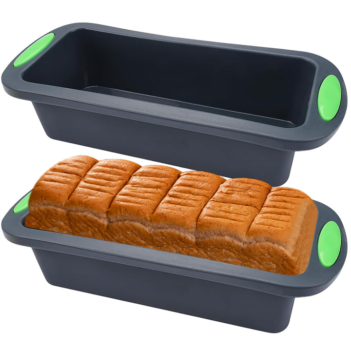 LUPATDY 2er Set Kastenform Backform Silikon, 28x12.5x6cm, Rechteckige Brotbackform, Silikonbackform